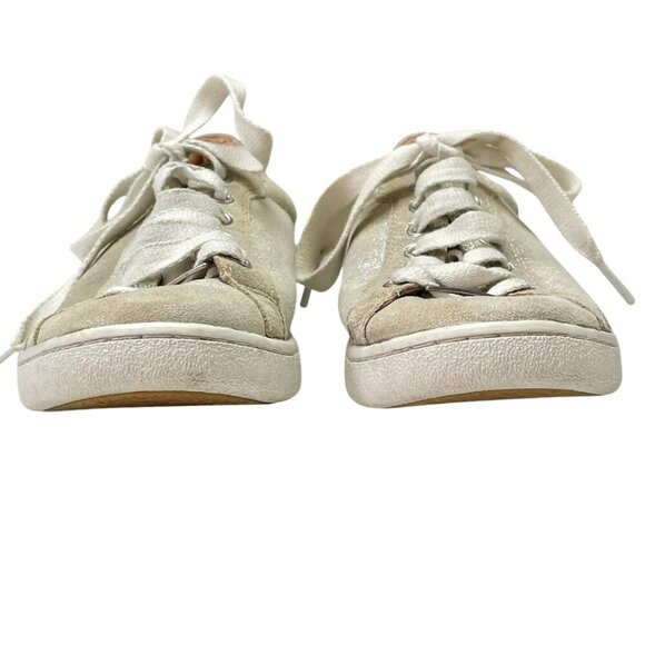 UGG Suede MILO Stardust Silver Lace-up Low-Top Sneaker Women's Size 7 Streetwear - Picture 8 of 13